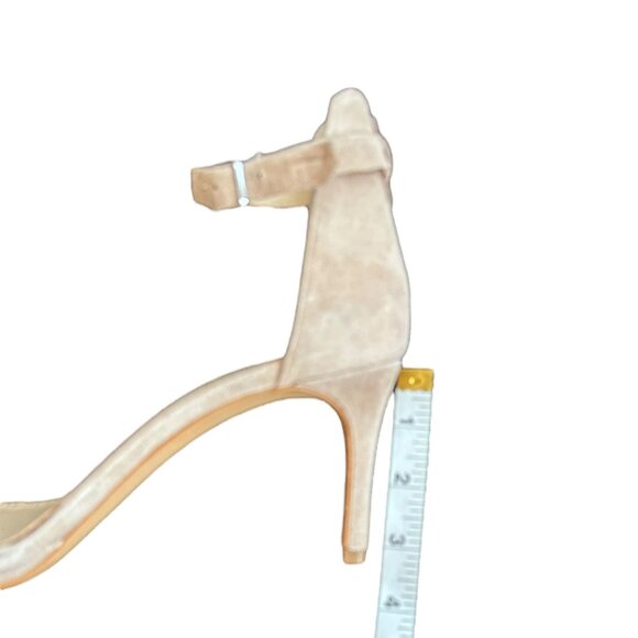 Vince Camuto Nude Suede Heels 3.5โ Studded Ankle Strap Sandals Size 38 / US 8M - Picture 8 of 12